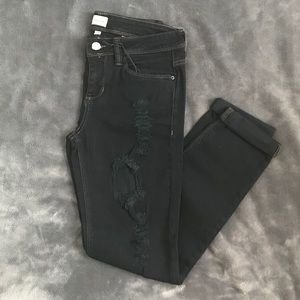 Sneak Peek Distressed Dark Wash Boyfriend Jeans